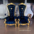 Sillas de oro de madera de lujo de la boda, el trono de la silla de rey